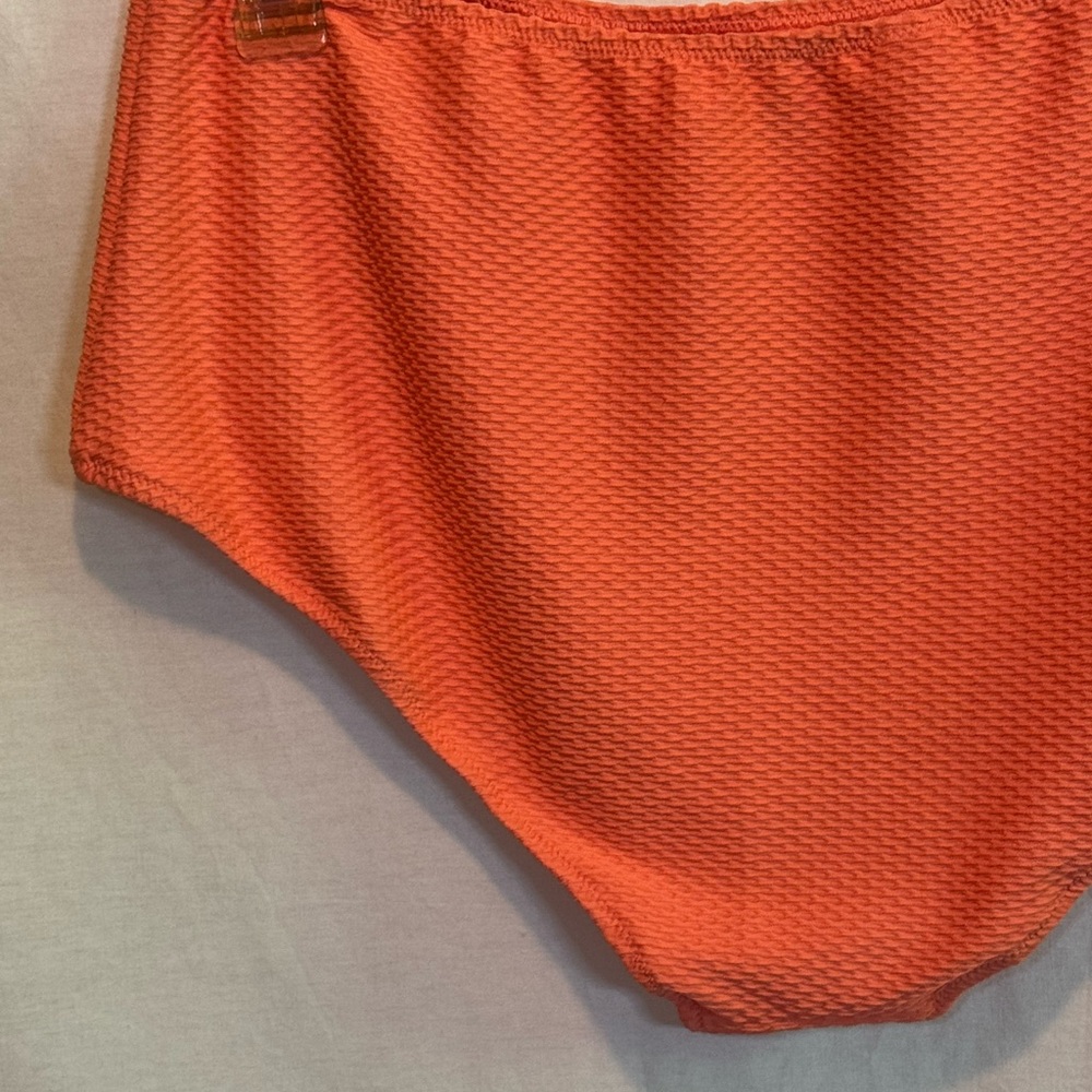 AA-37 Aerie NWT High Waisted Full Coverage Orange Lined‎ Summer Bikini Bottoms - Picture 5 of 11